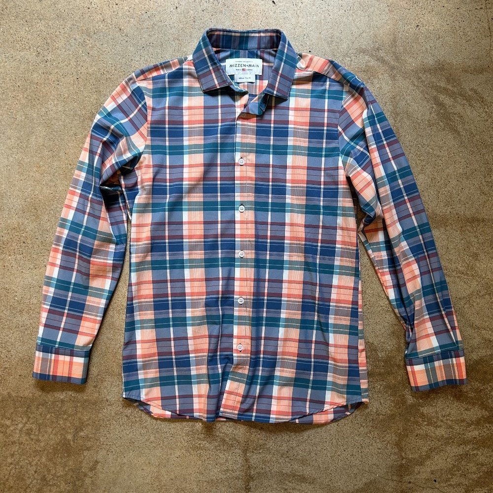Mizzen and Main Leeward Collection Plaid Button Up Shirt Medium Trim Fit